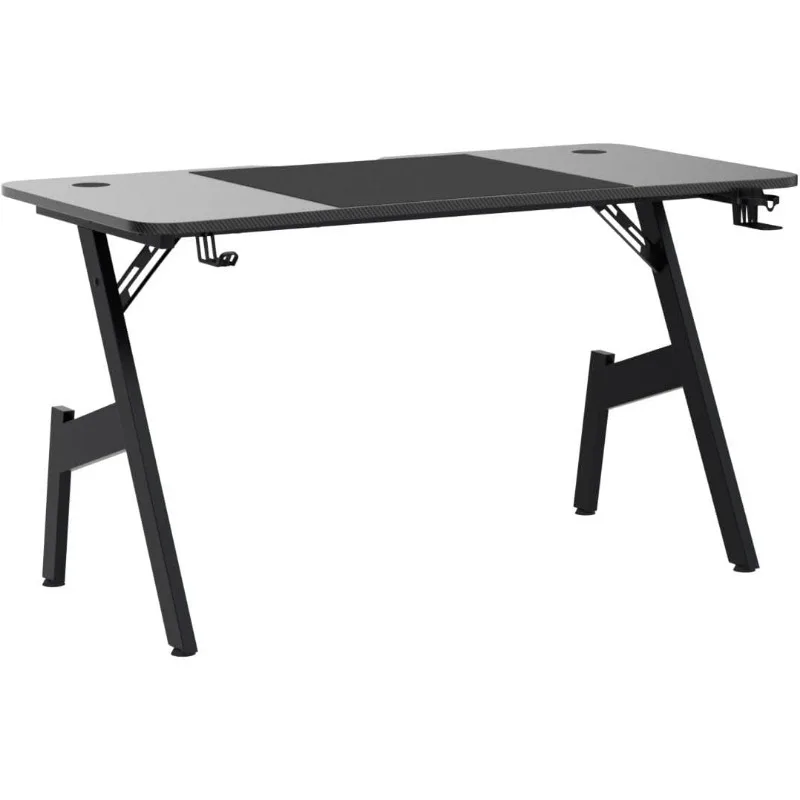 47 Inch Gaming Desk with Carbon Fibre Surface Large Computer Desk Gaming Table Ergonomic Pc Gaming Workstation