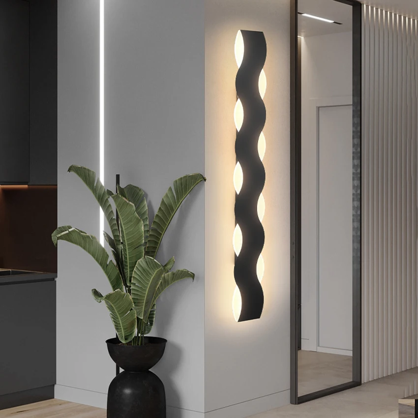 Outdoor Waterproof Wall Lamp Wave Shaped Light Entrance Waterproof Porch Light Exterior Wall Courtyard Wall Light Fixture