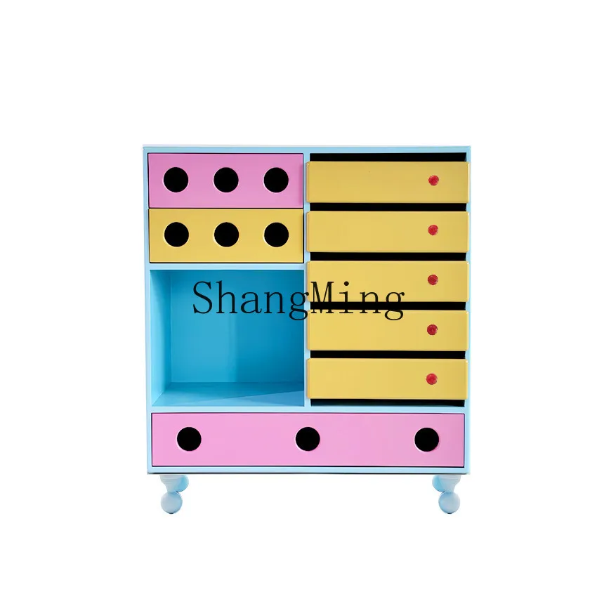 

LXY figure drawer eight bucket porch cabinet all solid wood dining side bedroom storage cabinet