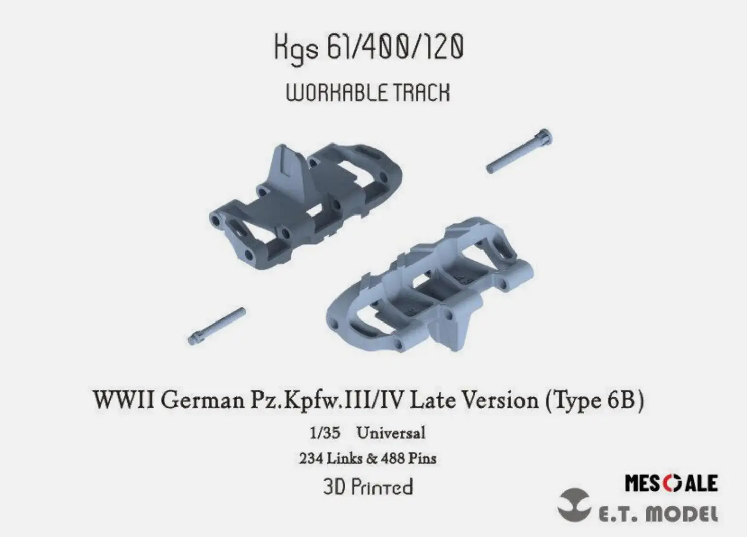 

ET Model P35-012 1/35 WWII German King Tiger/Jagdtiger Workable Track