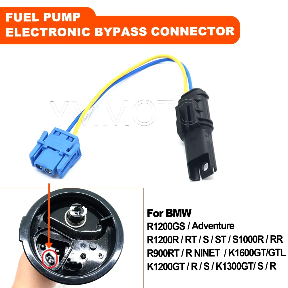 For BMW S1000R S1000RR R1200GS R1200RT R1200 K1200 K1300 GT R S K1600 R NINE T Motorcycle Fuel Pump Electronic Bypass Connector