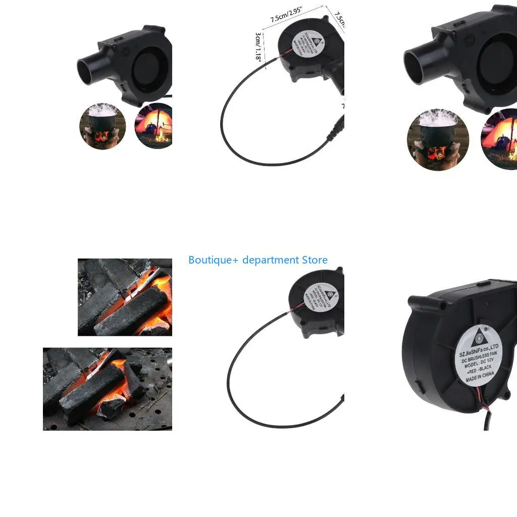 E1PD Electric Blower Smelting Metal Fan BBQ Barbecue Fan PWM Fan 5.5x2.1mm Inp