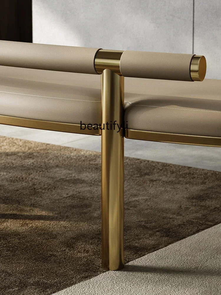 

200302Backrest Bench Arc Modern Home Bench Short Stool Combination Tea Bench Office