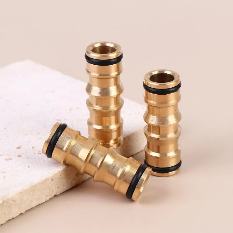 1/2/3Pcs 2 Way Garden Brass Hose Connector Joiner Coupler Watering Water Pipe Tap Male Water Pipe Repair Extension Joints