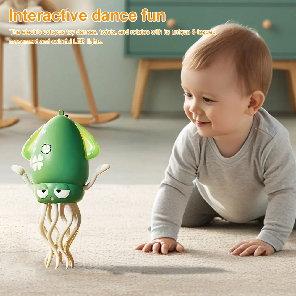 Elektrisch dansend octopusspeelgoed Kruipendansen Automatisch obstakelvermijdingssensor Speelgoed met LED-muziekspeelgoed Cadeau voor kinderen Baby