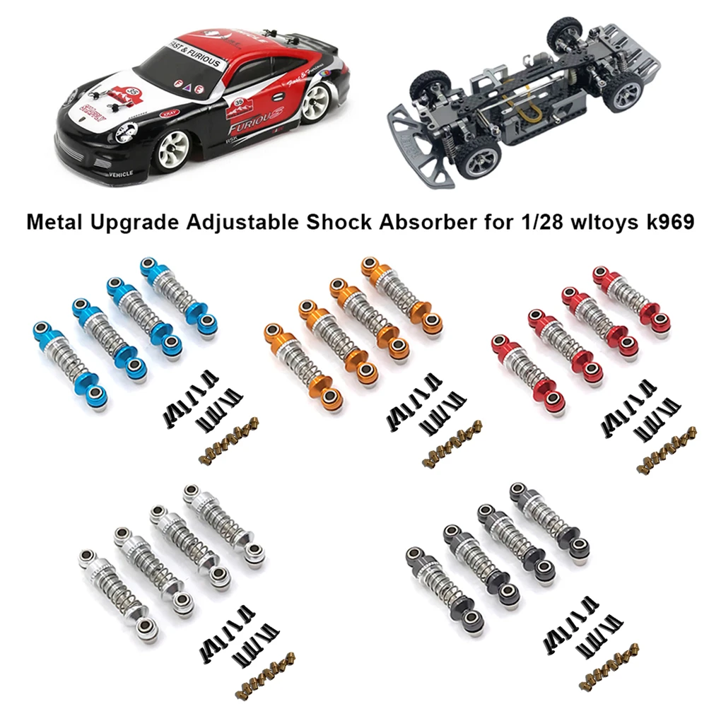 Metall Upgrade Einstellbare Stoßdämpfer Für 1/28 Wltoys K969 RC Auto Upgrade Modifizierte Teile Metall blau