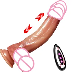 Vibratore elastico Dildo realistico macchina del sesso con masturbazione impermeabile riscaldata grande pene Push Sex Toys gioco anale femminile