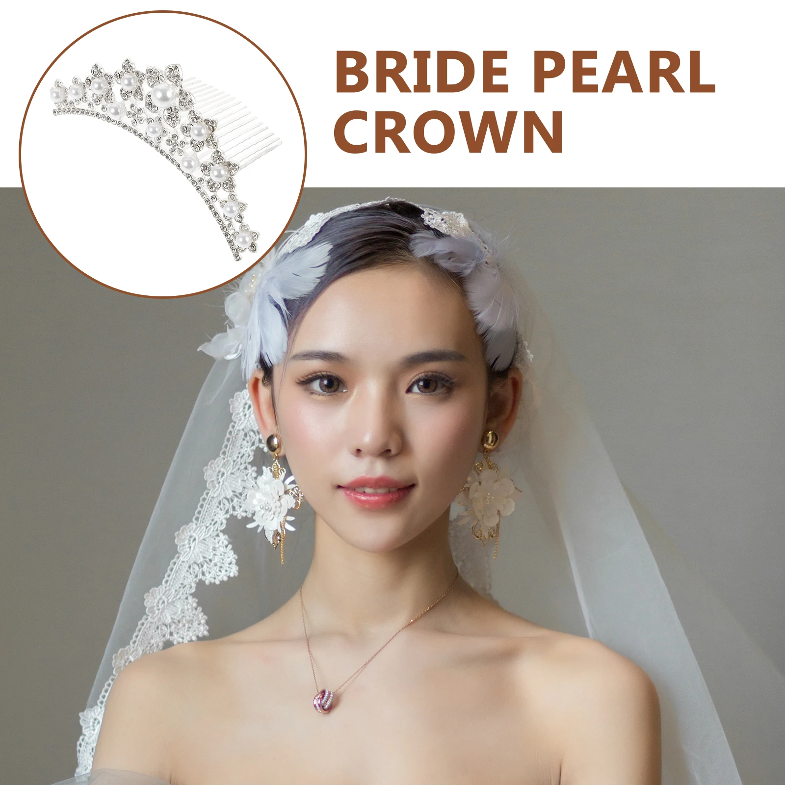 

Pearl Crown Hair Comb Women Tiara Wedding Accessories Bridal Party Elegant Design Lightweight Durable Fits Most Prom Engagement