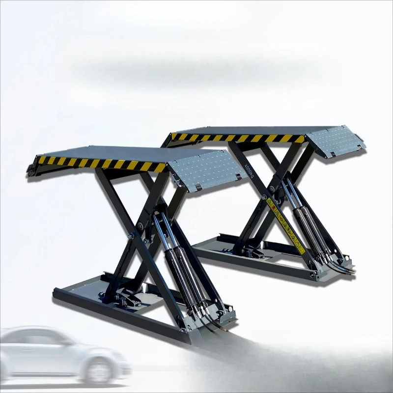 

Median scissor lift lift Mother-child type car scissor type underground storage groove-free ultra-thin lift