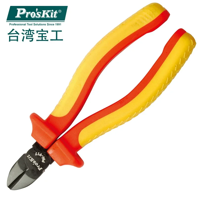 

Кусачки диагональные Pro'skit PM-917 с изоляцией VDE 1000В для высоковольтных работ, идеально подходят для резки кабелей