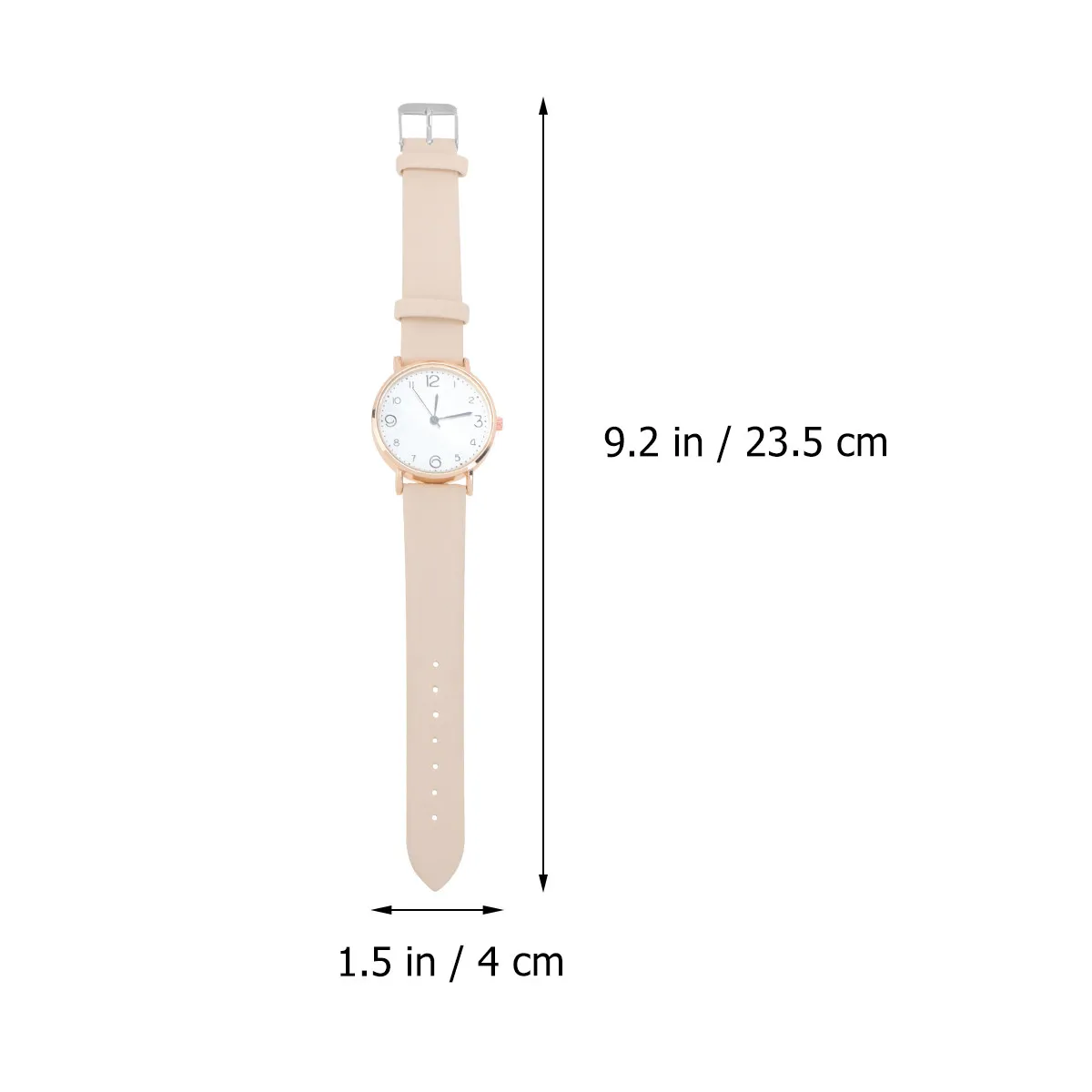 Women's Quartz Watch PU Strap Beige Casual Wristwatch Simple Design Comfortable Wear Suitable for Work Party