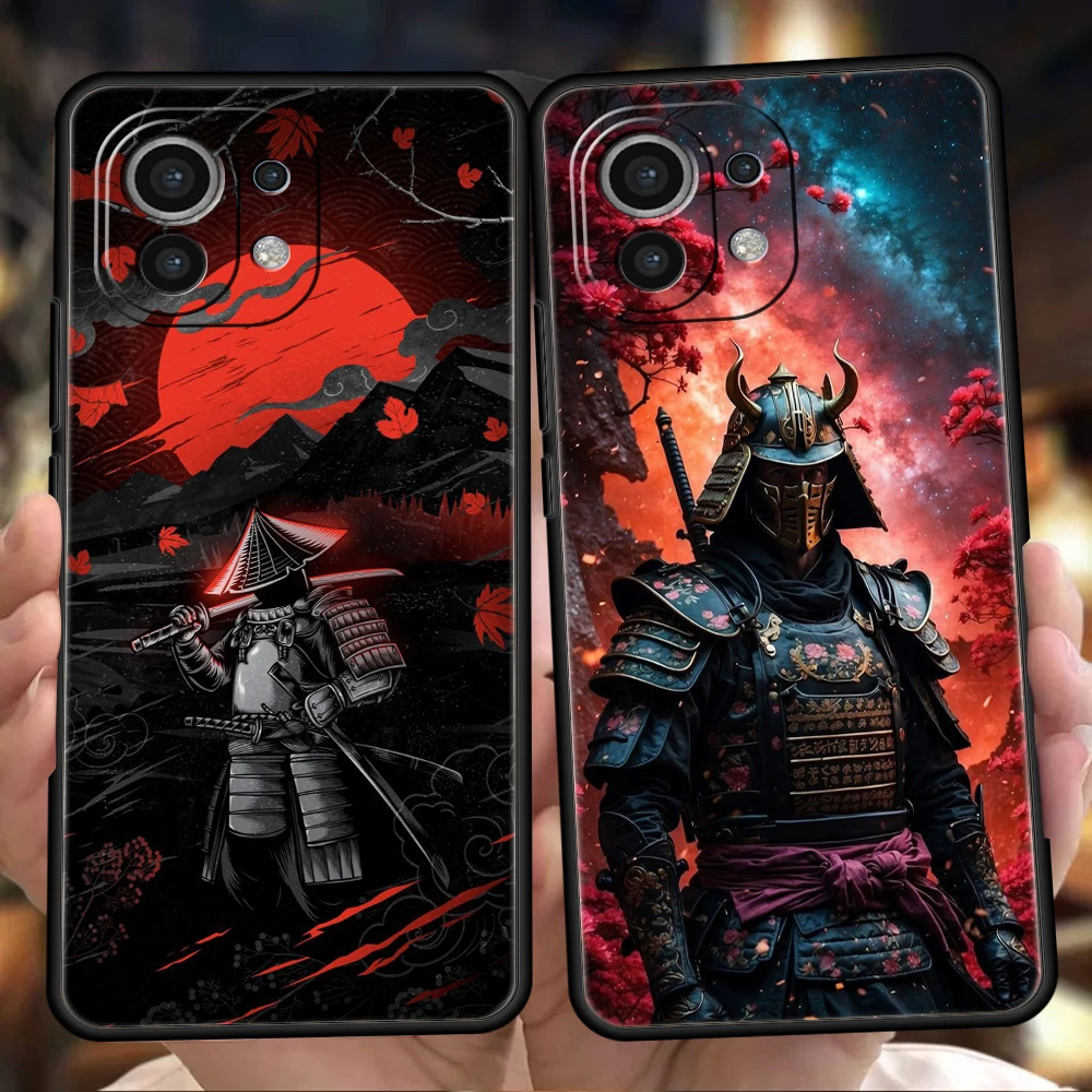 

Japanese Samurai Art Phone Case For Xiaomi 15 14 13 12 Lite 14T 13T 12T Pro Poco X7 X6 X5 X4 X3 NFC F7 Ultra F6 Pro Soft Cover