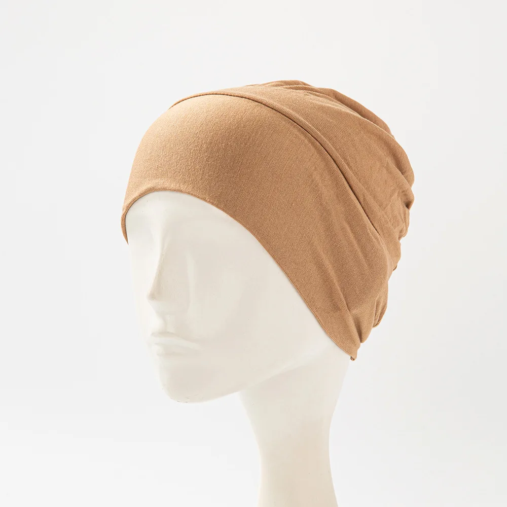 

Новый женский спортивный хиджаб из модала, исламская черная подложка, мусульманский трикотаж, тюрбан, повязка на голову, нижний шарф, шапочки, шляпа, турбан, Mujer