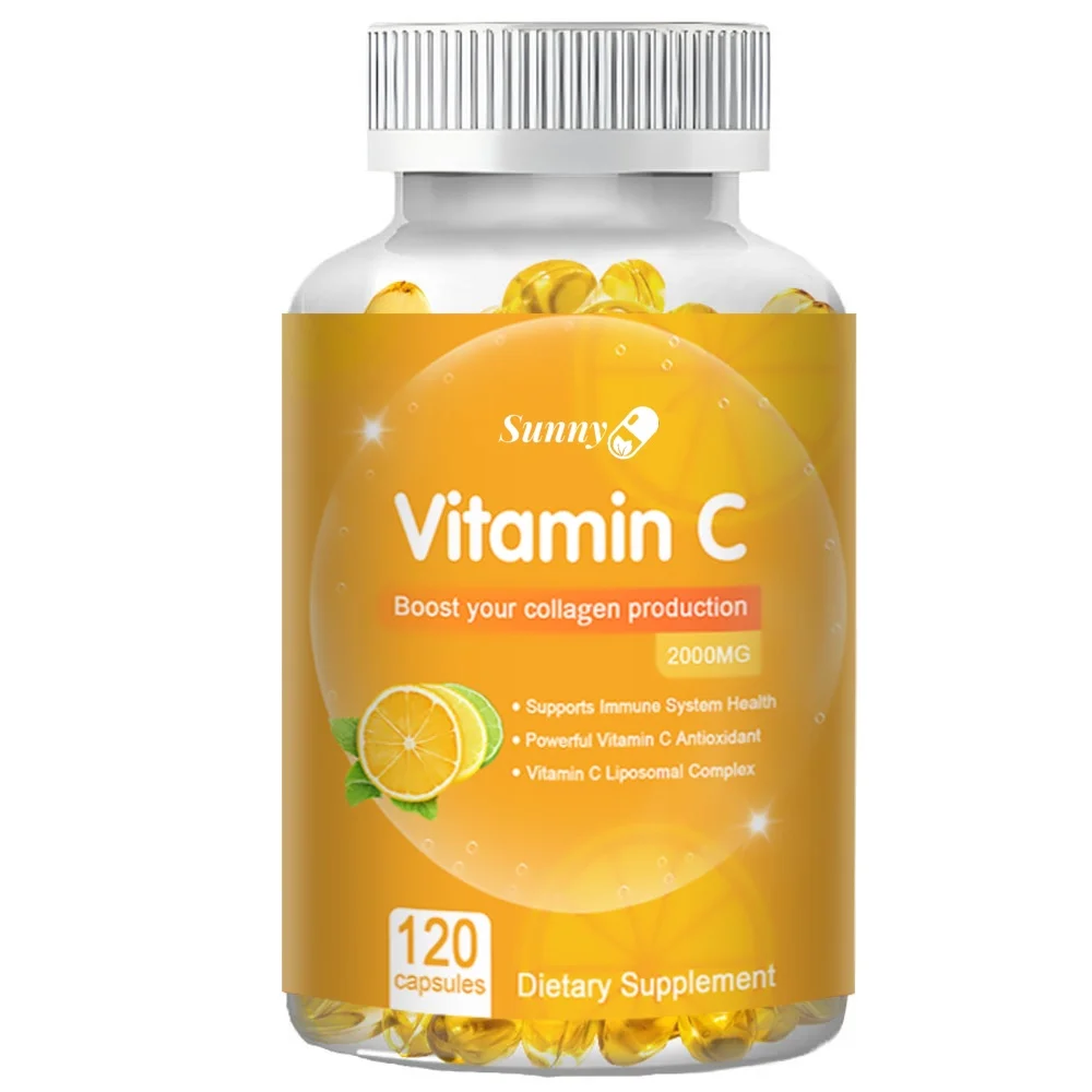 Vitamin C Capsules 2000 mg Nutritional Supplement - Antioxidants promote skin, hair, nails and immune health