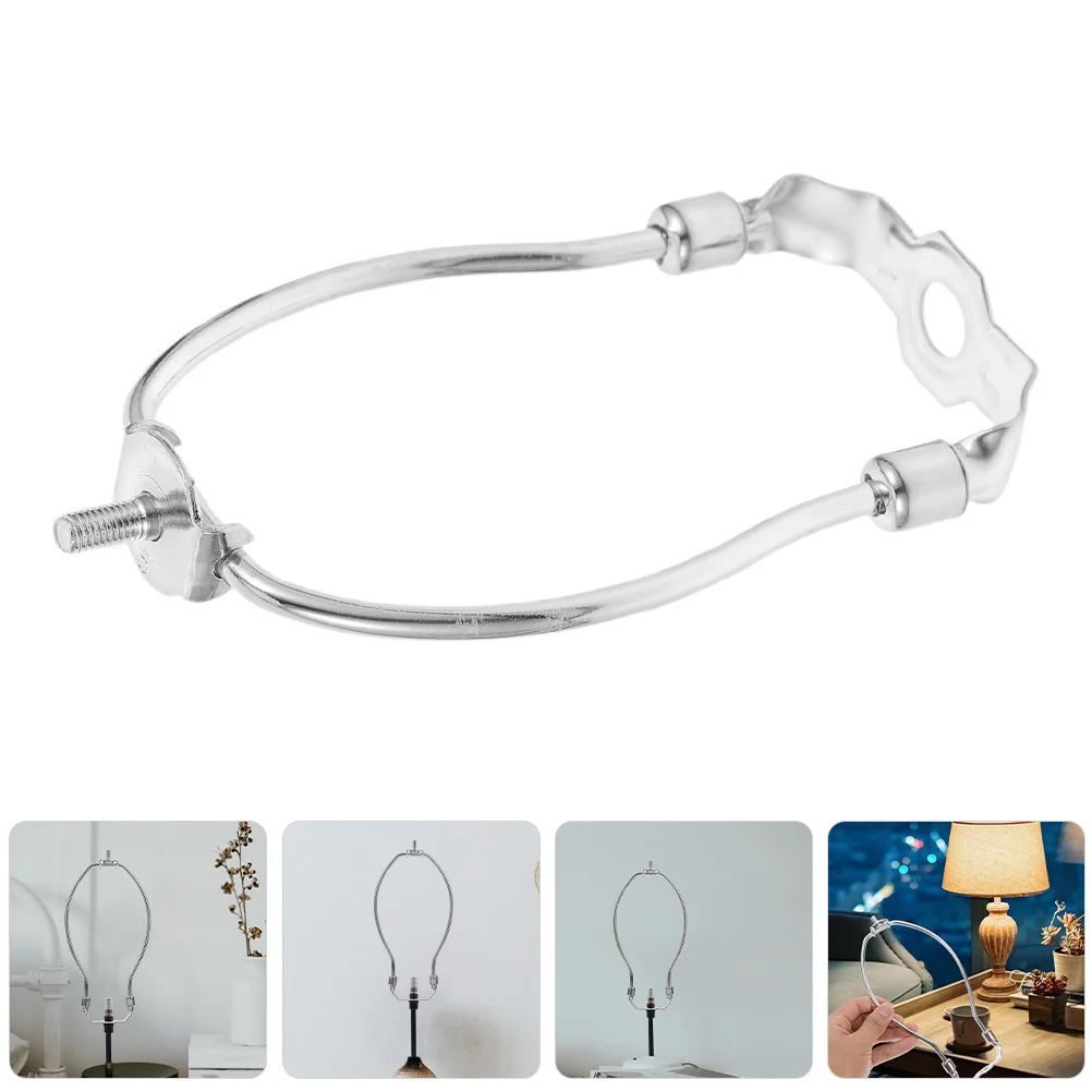 

2pcs Lamp Harp Bracket Chrome 6 Inches Heavy Duty Shade Support Adjustable For Table Floor Lamps Universal Saddle Base Lighting