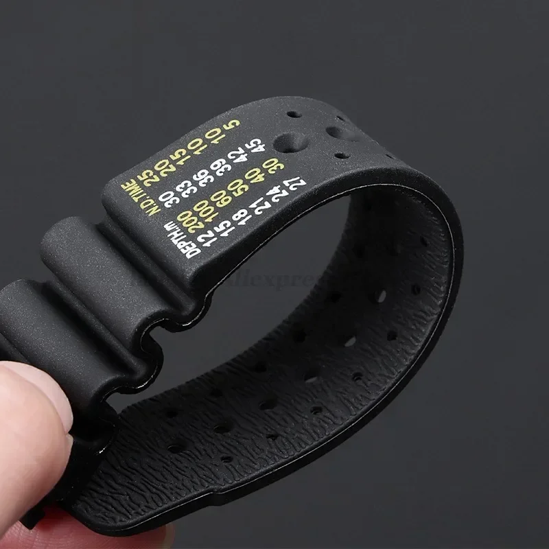 ND Limits Diver Silicone Strap for Seiko Logo Water Ghost for Rolex Promaster 20mm 22mm 24mm Rubber Watchband Men Sports Strap