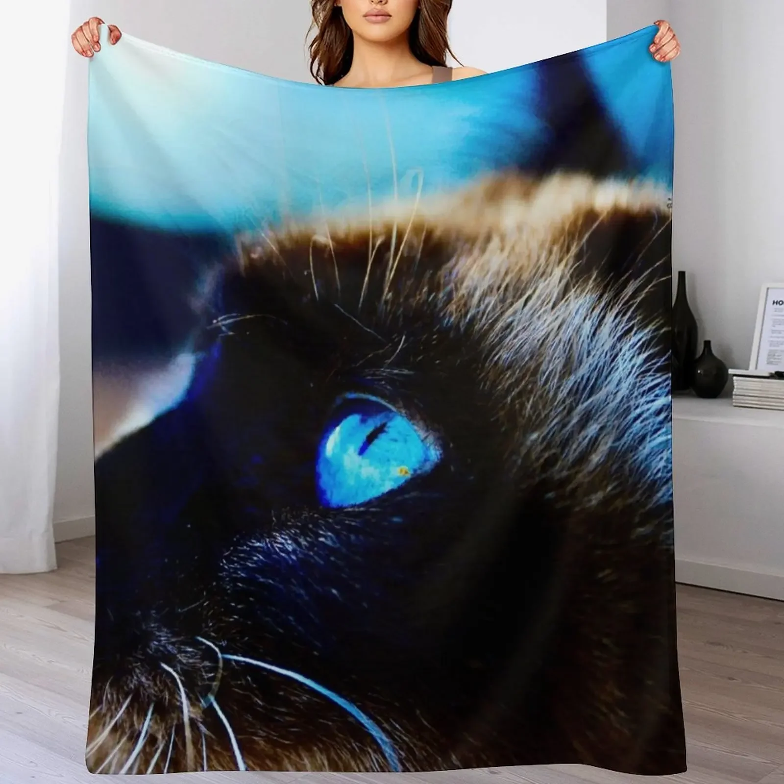 

Siamese cat blue eyes / Swiss Artwork Photography Throw Blanket Decorative Beds decorative Thermal Blankets For Baby Blankets