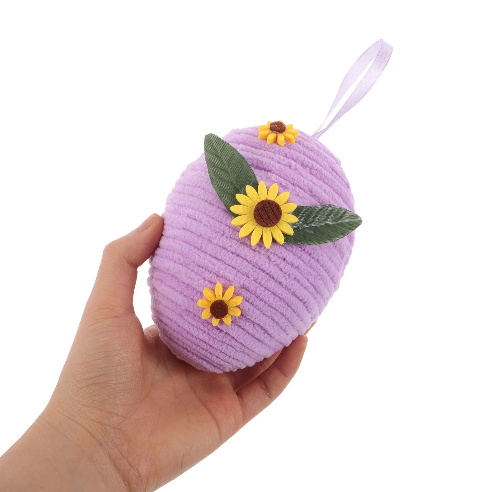 

2 Pcs Easter Egg Ornaments Diy Woven Eggs Artificial Crafts Polyester Decorative Fake Pendant