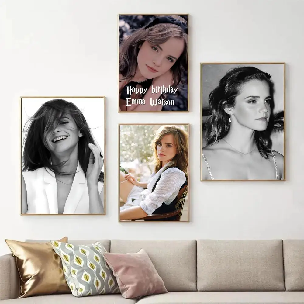 ملصق E-Emma Watson ملصق ذاتي اللصق قابل للإزالة، قشر وعصا جدار الفن للمنزل والمكتب مقهى بار جدار ديكور #2