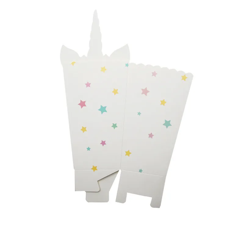 6 STKS Eenhoorn Papier Snoep Geschenkzakken Cookie Popcorn Box Kids Verjaardagsfeestje Decoratie Baby Douche Benodigdheden