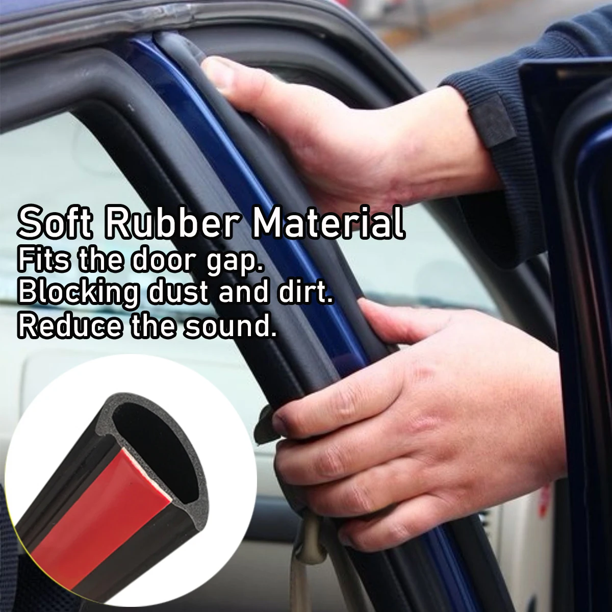 Car B Pillar Seal Strips Auto Door Middle Column Sealing Strip Sticker Soundproof Weatherstrip Rubber Sealant Filler Accessories