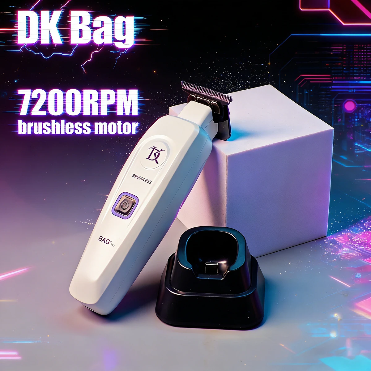 new-dk-bag-white-professional-hair-trimmer-electric-hair-clipper-brushless-motor-7200rpm-all-metal-hair-salon-machine-with-base