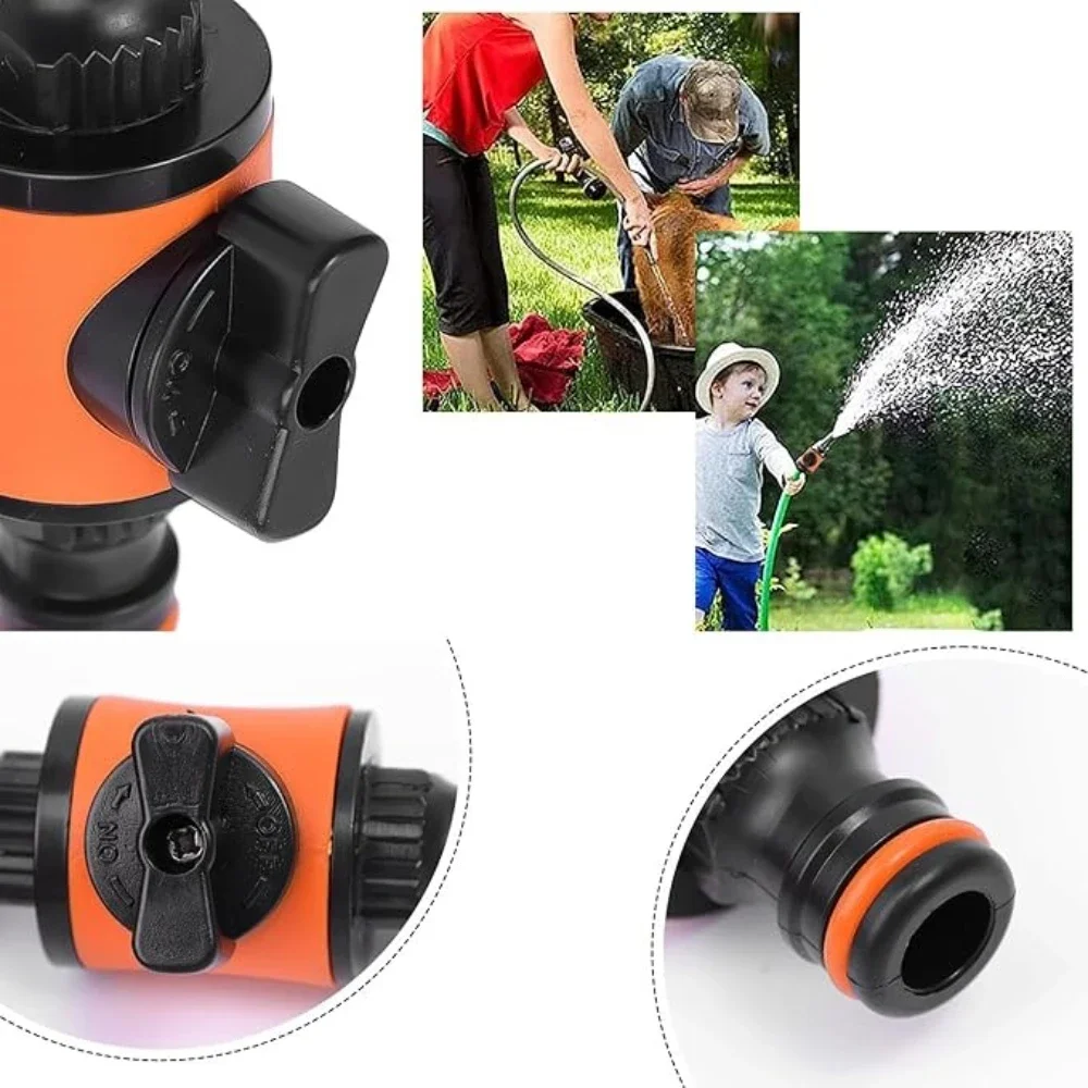 30-1Pc Garden Hose Shut off Valve with Quick Connect Fitting Water Hose Tap Adapter Quick Joint for Watering Irrigation Car Wash