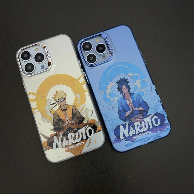 Anime Dragon Ball Color Silver Naruto Sasuke One Piece Case for IPhone 11 12 13 14 15 Pro Max Plus Phone Cover Shell Toy Gift