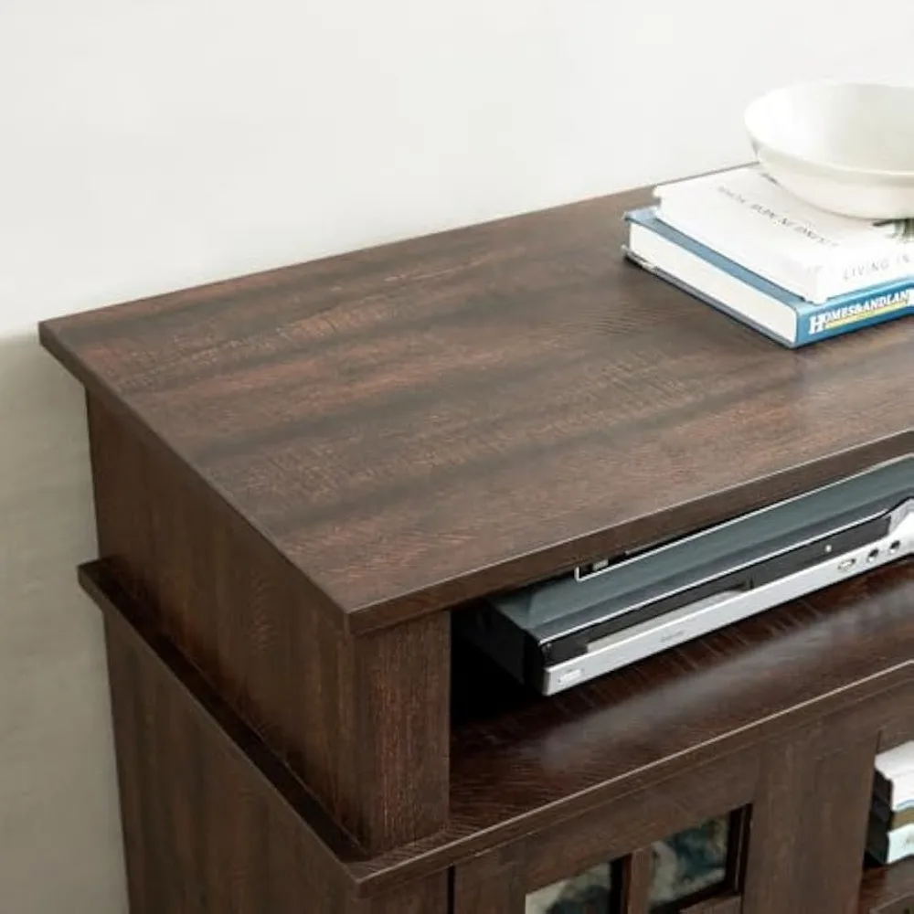 حامل تلفزيون اسبريسو - مركز ترفيه على الطراز الريفي الأمريكي التقليدي مع مساحة تخزين - يناسب تلفزيون 65 بوصة - وحدة تحكم الوسائط لـ l #6