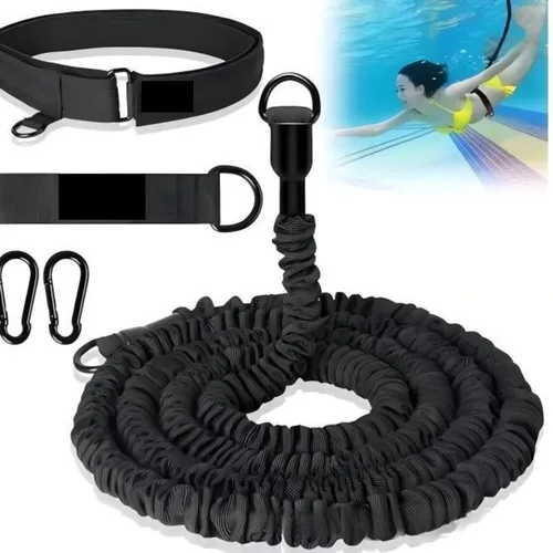 Banda de resistencia para natación con correas fijas, entrenador de natación con cuerda elástica, cinturón de natación antibloqueo para entrenamiento en piscina y fitness