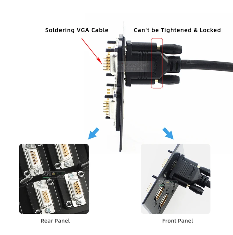 Typ D DB9/15 RS232 Serieller Port Männlich Weiblich Modularer Docking-Buchsenstecker Audio/Video 86 Panelmontage 9/15 Pin VGA-Datenbuchse – Detail 37