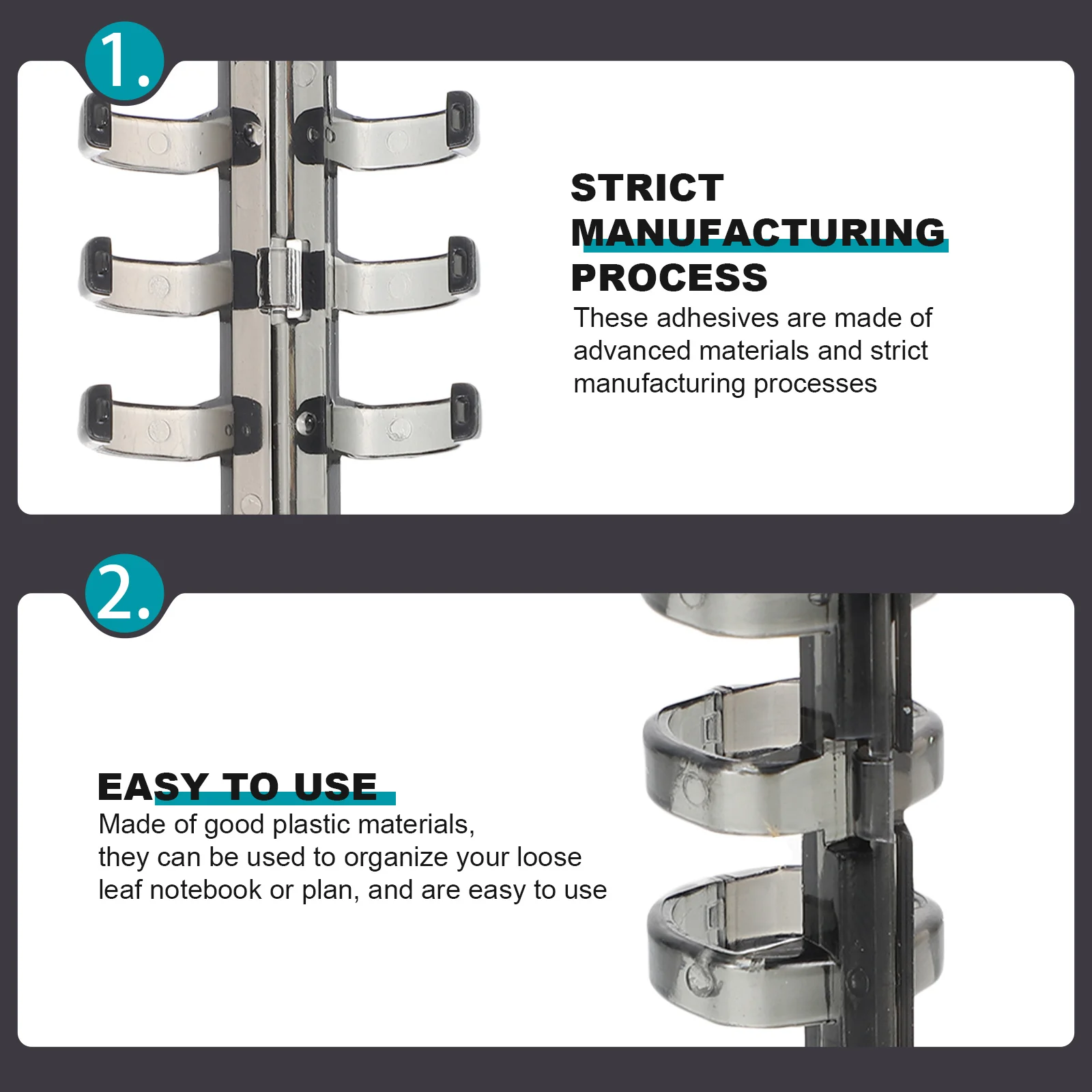 10 قطع من دوائر الموثق المريحة، جودة ممتازة، سهلة الاستخدام للطلاب والمعلمين، ملحقات الملفات المنزلية، حلقة كتاب بلاستيكية