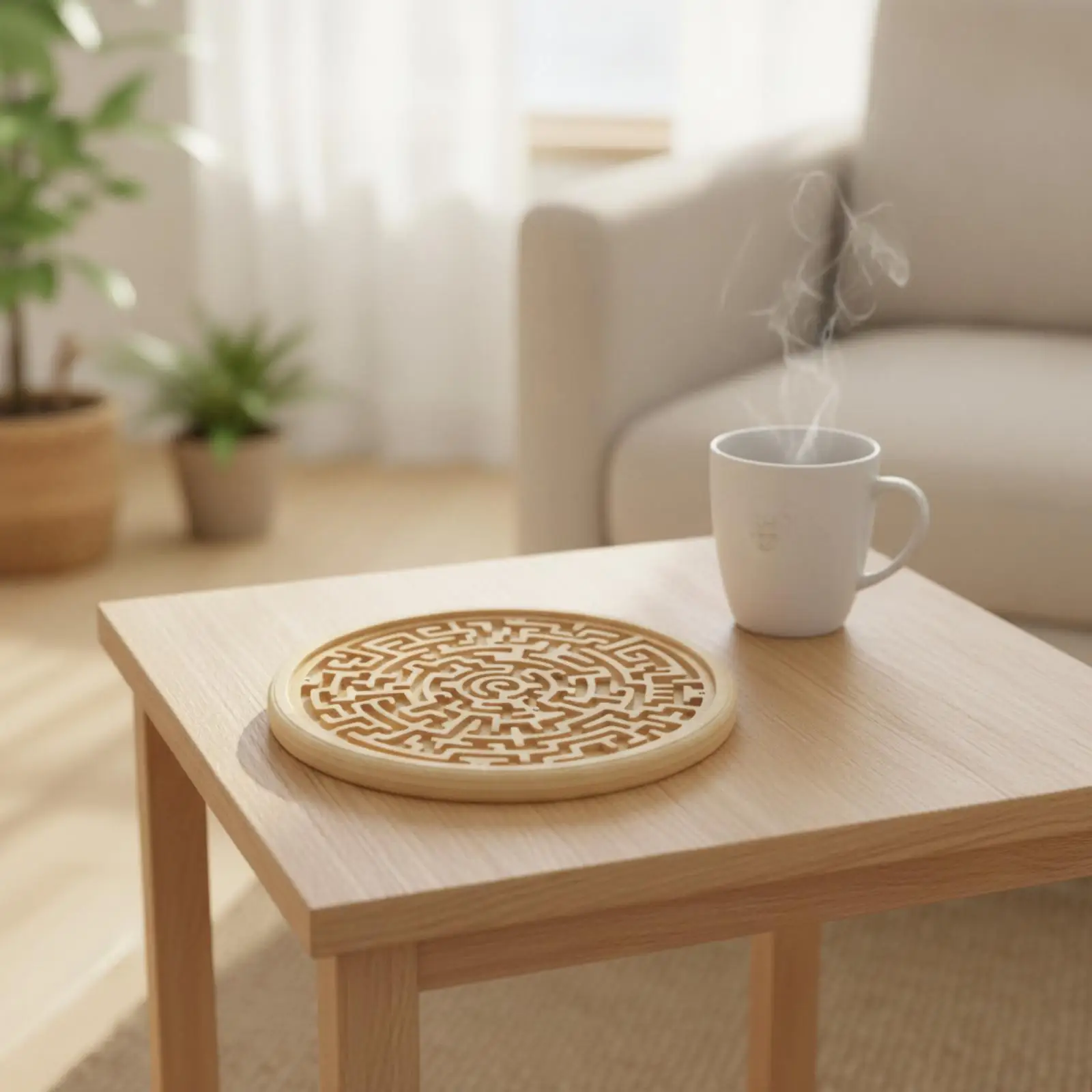Wooden Maze Activity Board Ability-Based Wooden Maze Game with Metal Balls Handheld for Families, Quiet Play, Travel