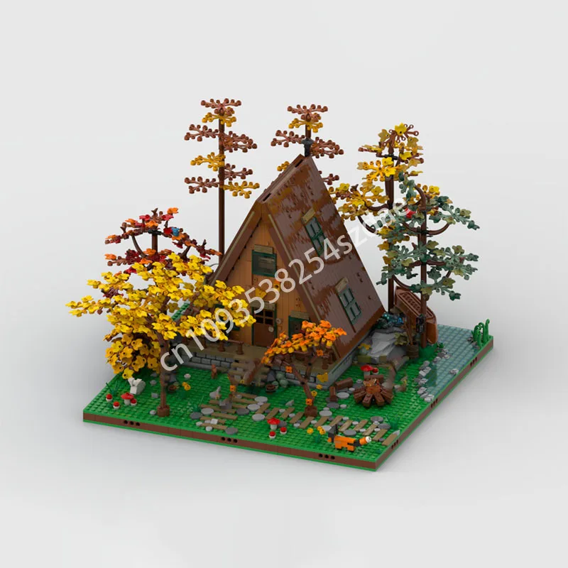 

943 шт. MOC 48X48, дисплей, A-образная рамка, строительные блоки для кабины, рождественская игрушка, подарок, креативная сборка, практические способности, конструкция