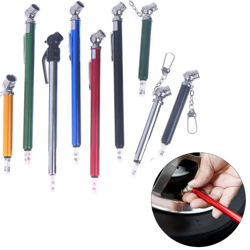 10-50 PSI Single Head Trucks Air Gage Pencil Tire Pressure Gauge Accurate Mechanical Dually Chuck Wheel Service Checker