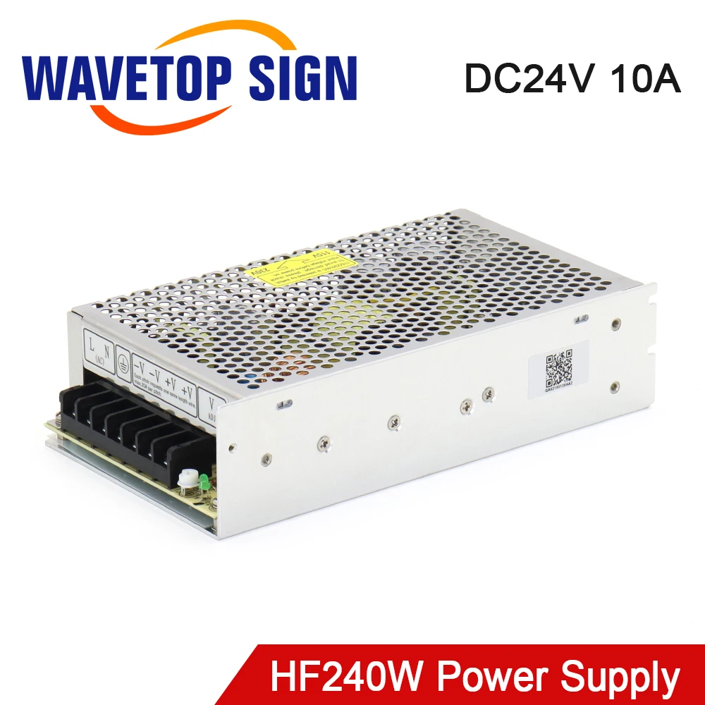 WaveTopSign HF240W-SF-24 Switch Power Supply 110/220VAC to DC24V 10A for Industrial Control / LED / Monitoring and Medical