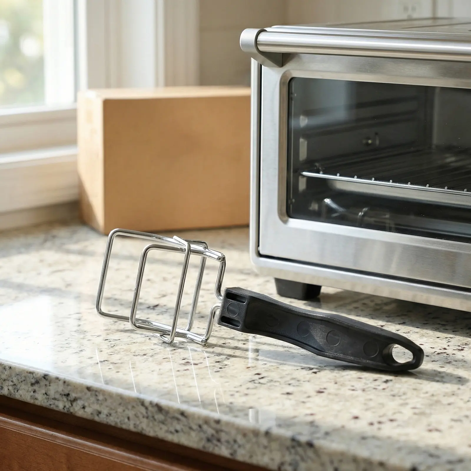 Heat-Resistant Stainless Steel Toaster Oven Tray Clip Oven Rack Puller Baking Tool Hot Dish Gripper Air Fryer Accessories