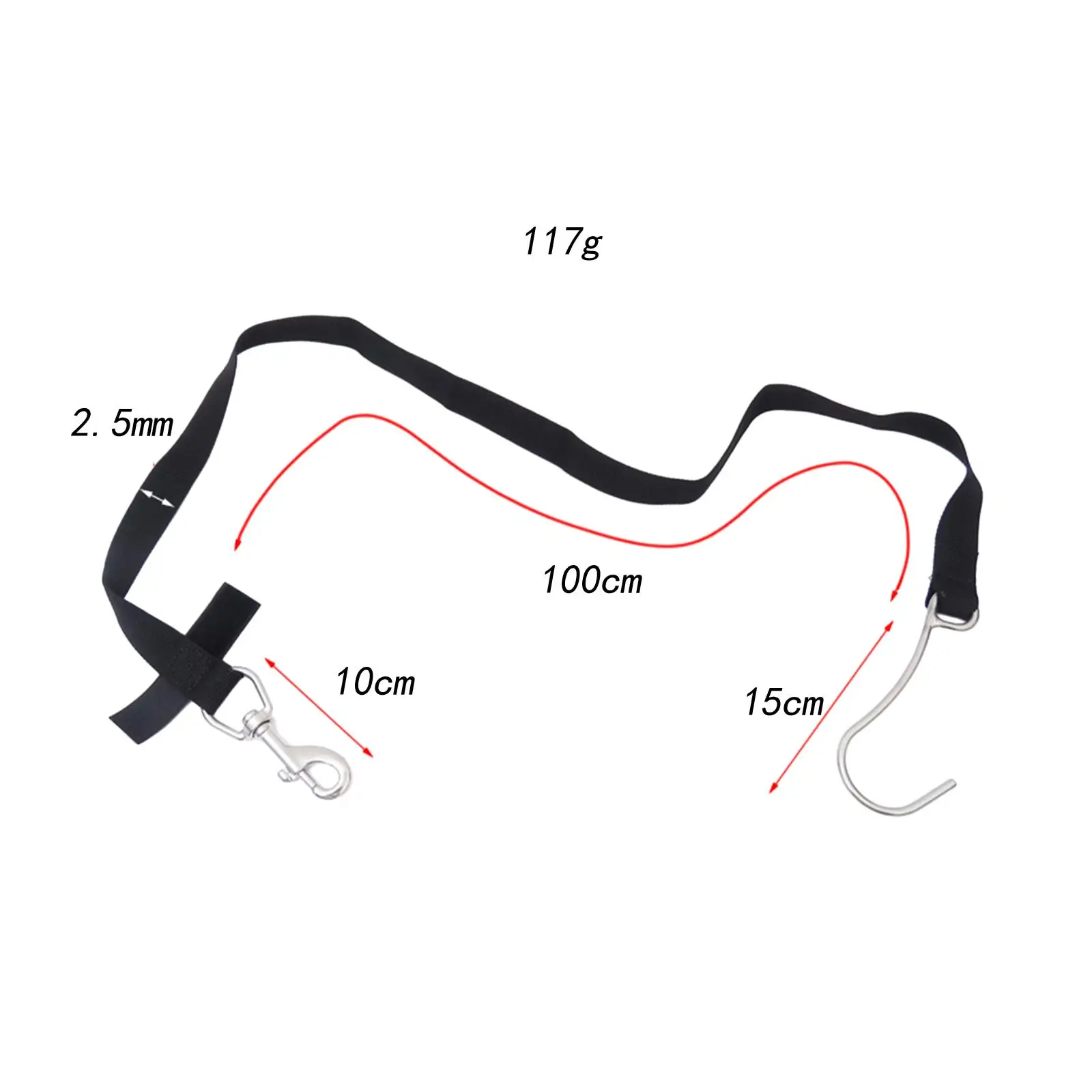 Gancho de aço inoxidável do recife do mergulho, grampo instantâneo para atividades subaquáticas, 39 "linha