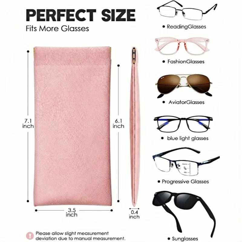 1/2/3/4Pcs Portable Travel Eyeglass Case Soft Leather Squeezy Storage Bag for Glasses - Convenient Eye Wear Organizer