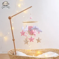 Baby Rassel Spielzeug 0-12 Monate Holz Handy auf dem Bett Neugeborene Spieluhr Bett Glocke hängen Spielzeug Halter Halterung Säugling Krippe Junge Spielzeug