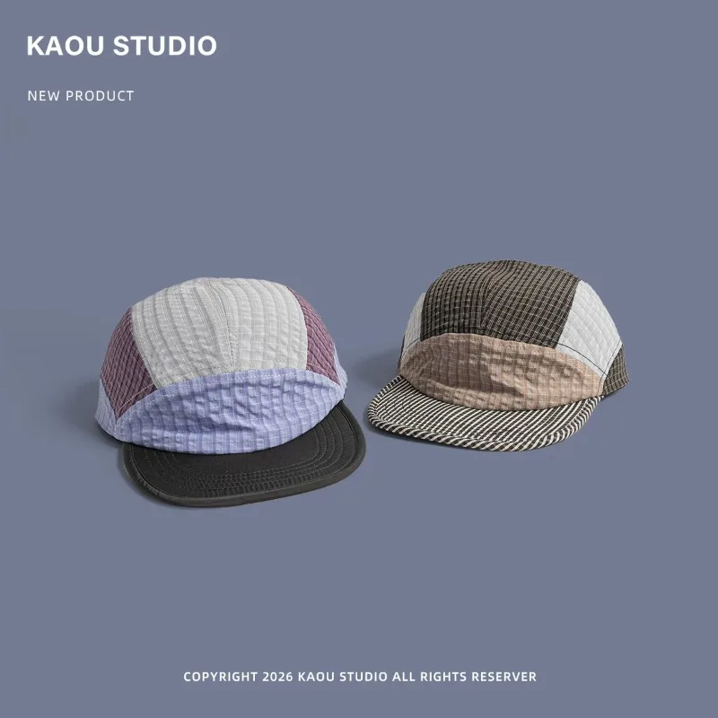 Korean Fashion Contrast Soft-brim Baseball Caps for Men and Women Summer Sun Protection Quick-drying Breathable Camping Hat