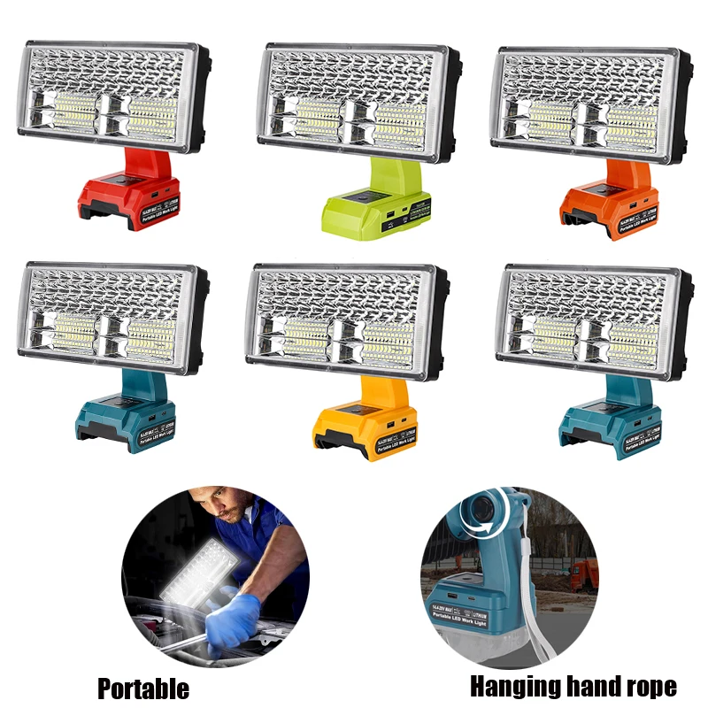 50W  LED Work Light  For Makita/Dewalt/Milwaukee/Bosch/Ryobi /Black Decker/ Craftsman18V  Battery Outdoor Tools