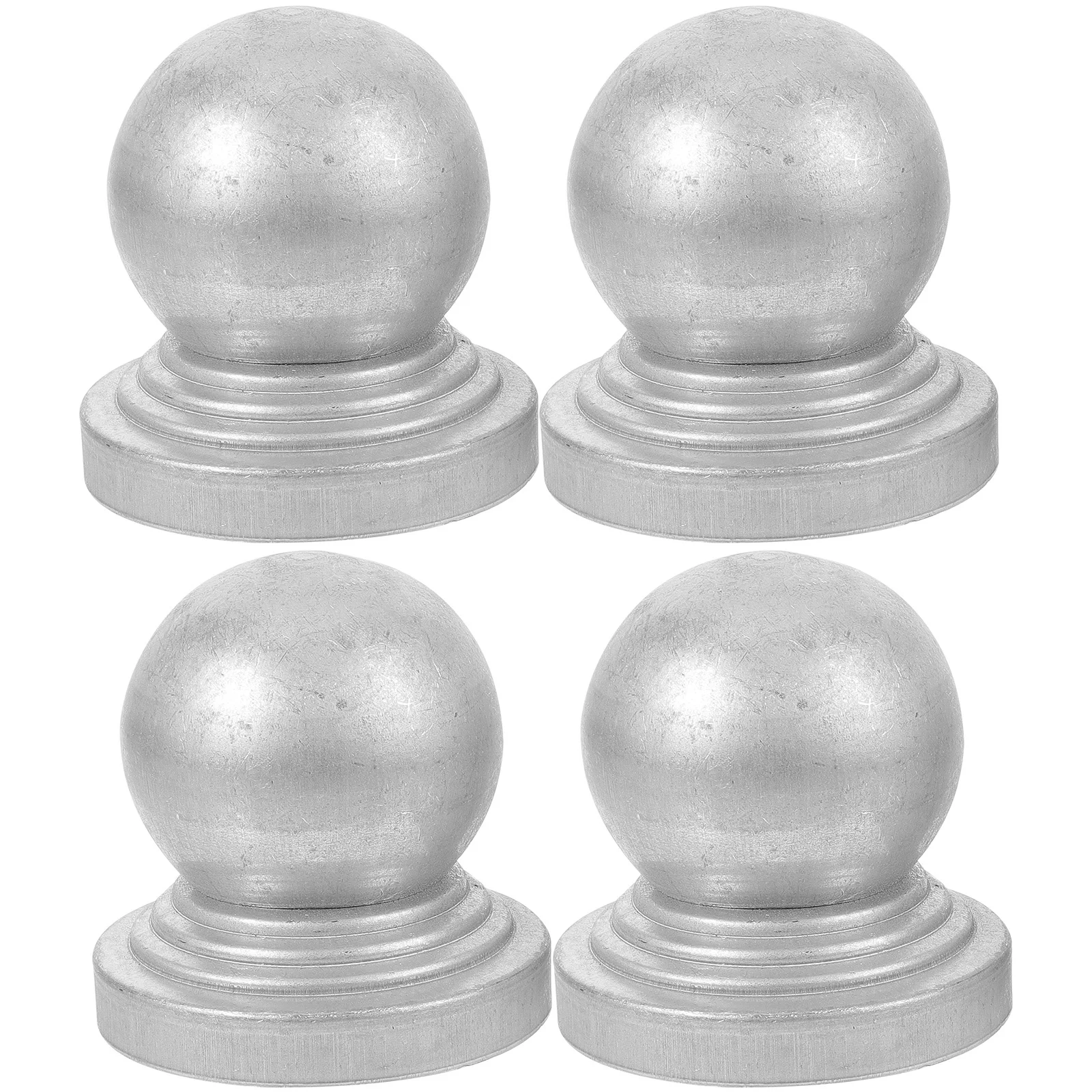 

Iron Fence Post Caps 4Pcs Ball Top Covers Metal Outdoor Column Protector Decorative Fence Parts for Garden and Yard