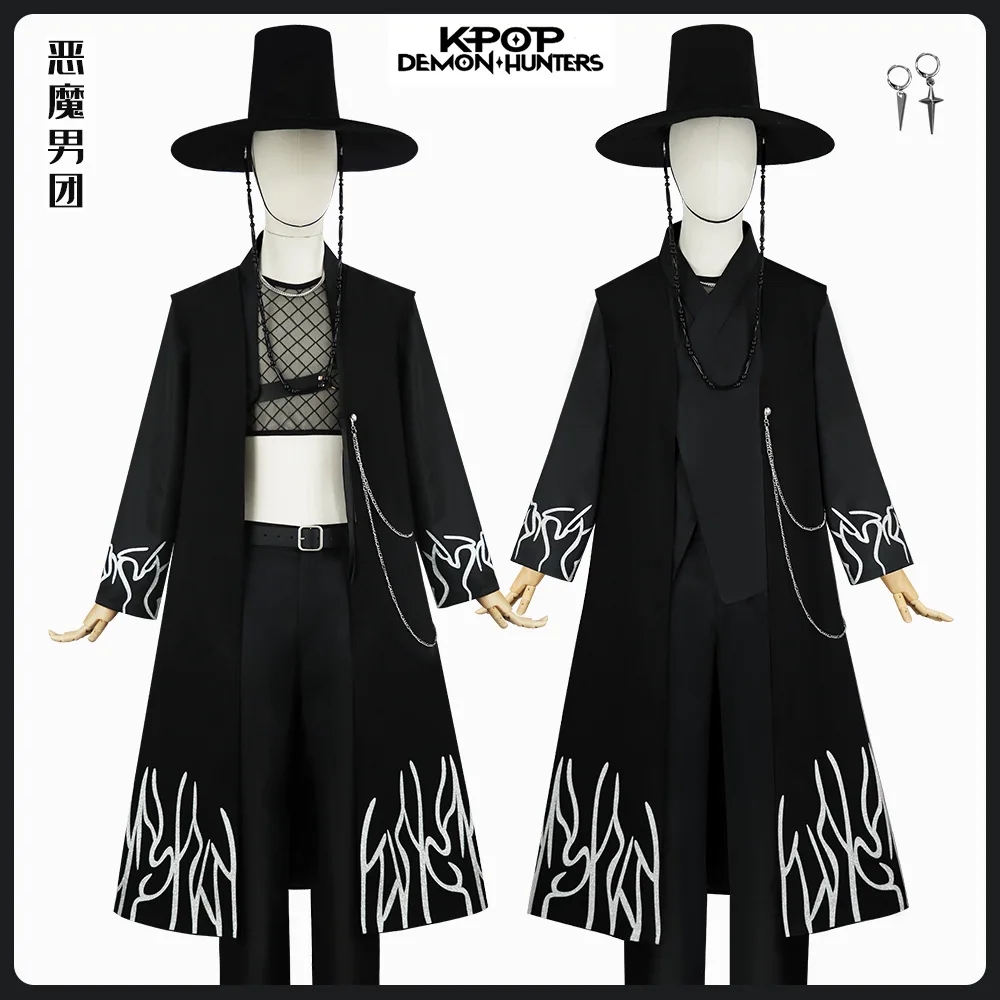 

Anime KPop Demon Hunters Jinu Saja Cosplay Costume Saja Boys Black Stage Performance Outfit Baby Saja Halloween Party Women Men