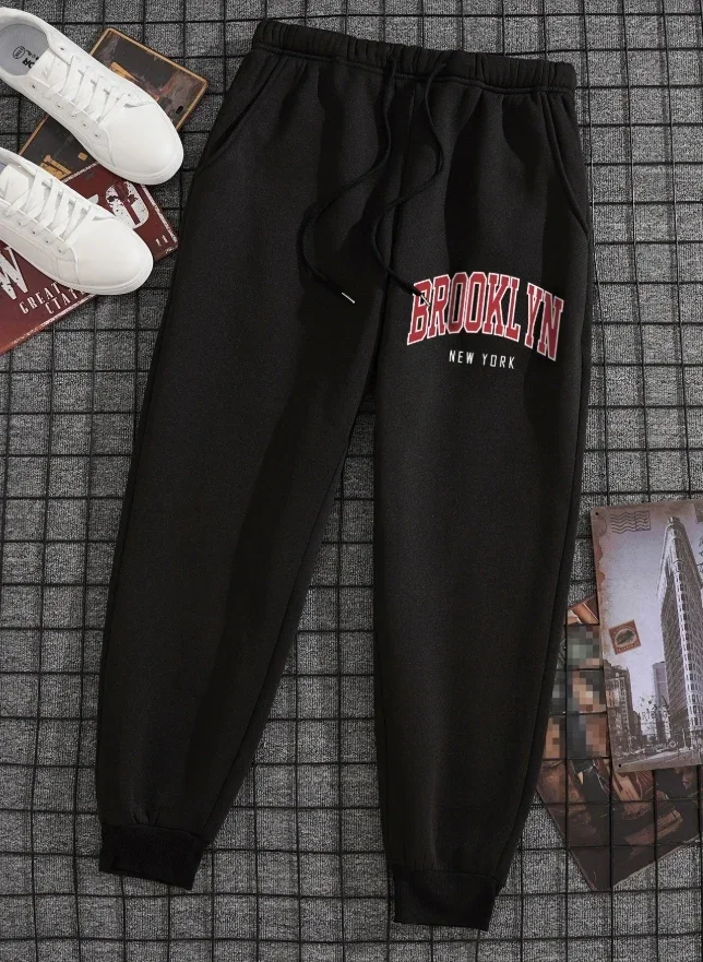 

Уличная одежда Brooklyn 2025, мужские джоггеры, повседневные свободные спортивные штаны, городская летняя спортивная одежда, хлопковые дышащие брюки для бега