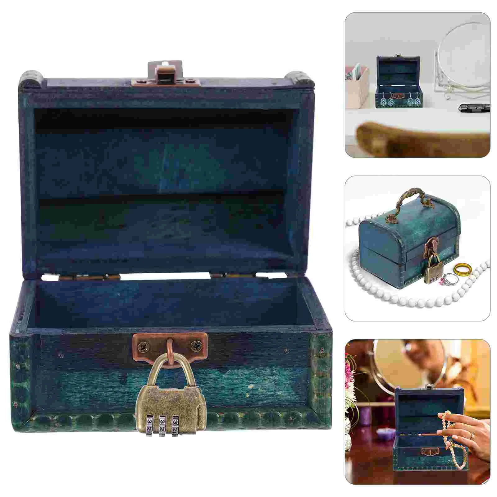 Storage Box Jewelry Organizer Bed for Dorm Container Sundries Case Wooden Holder Decorative Boxes