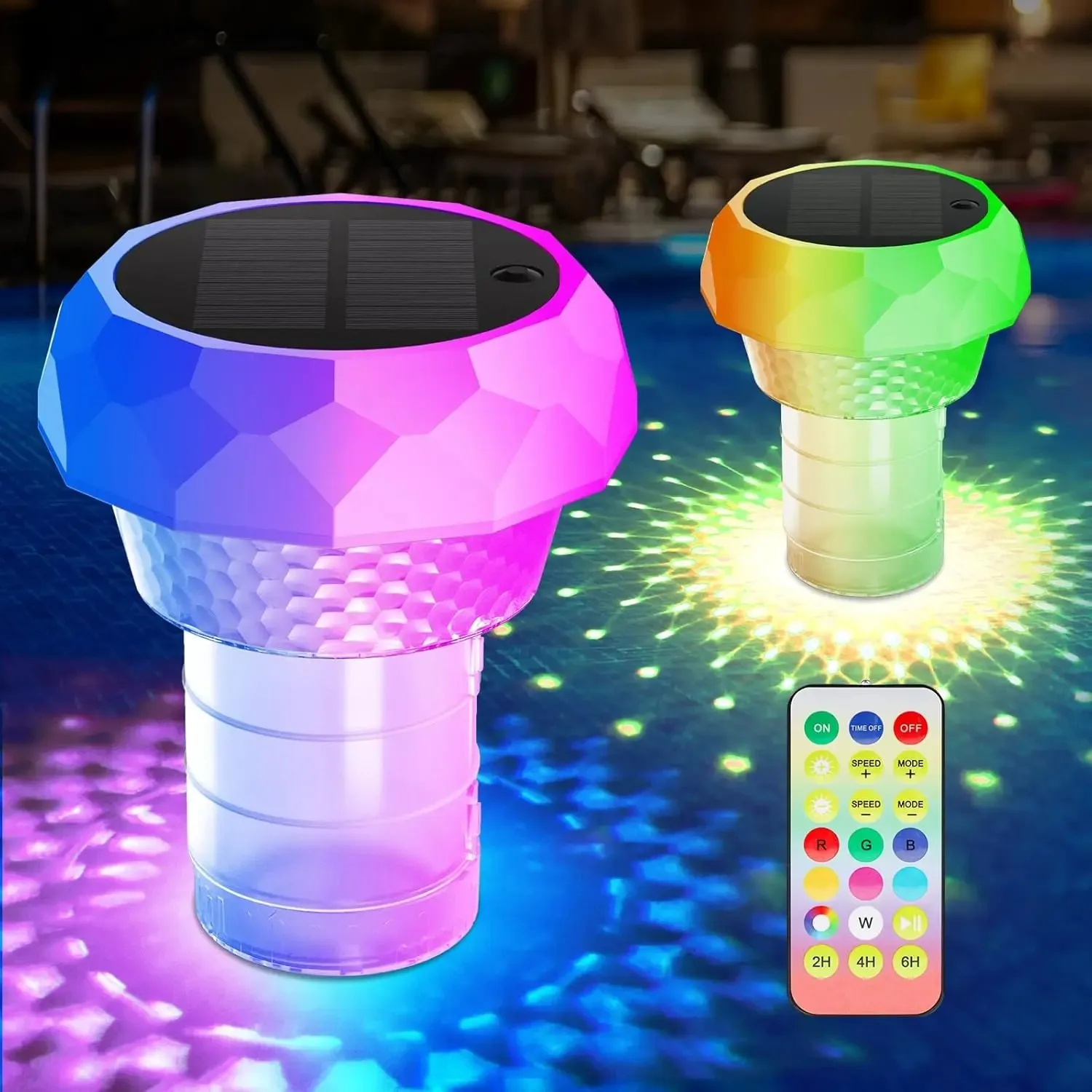 

RGB лампа для бассейна, освещение на солнечной энергии, дистанционное управление, светодиодный пуд, декоративные светильники для бассейна, сада, пуд или газона