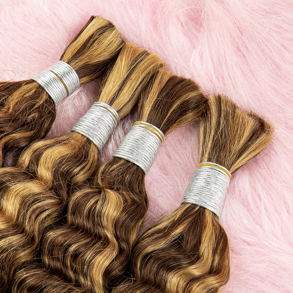 NABI-Destaque Pacotes De Cabelo Para Mulheres, Extensão De Cabelo De Onda Profunda, Sem Extensão De Cabelo De Trama, Tecelagem, Massa, 4, 27