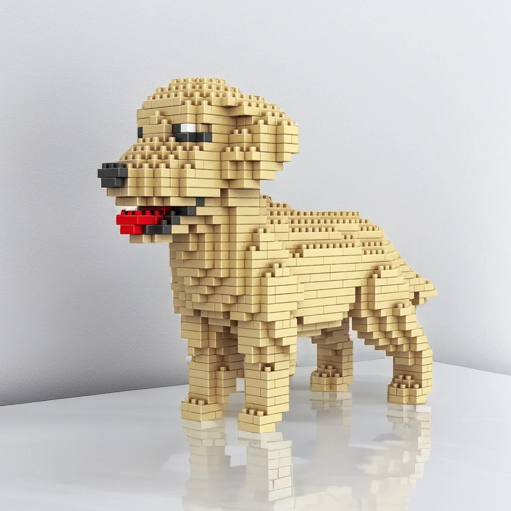 

Golden Retriever Micro Mini Toy DIY Model Creative Building Game - Collectible Pet Themed Blocks, Unique Gift Idea