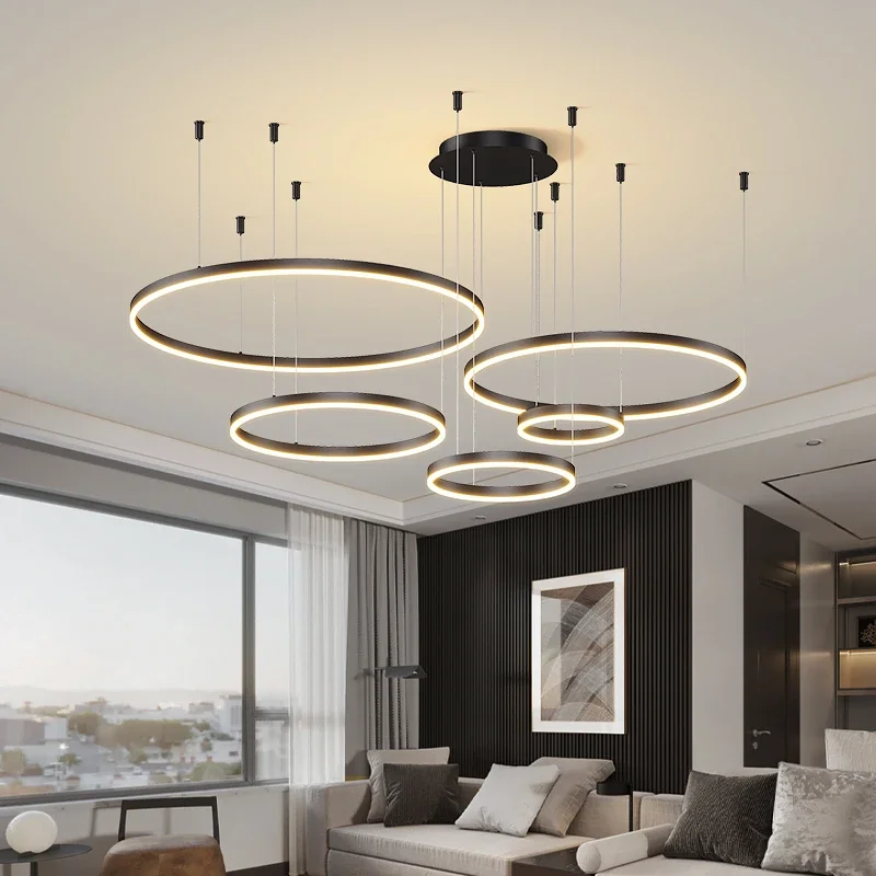

Modern Led Ceiling Chandelier Circular Ring Chandelier Living Bedroom Dining Room Lighting Home Indoor Lighting Decor Chandelier